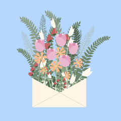 Letter with flowers