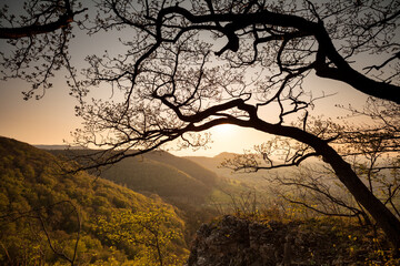 Swabian Alb view of the mountains in spring