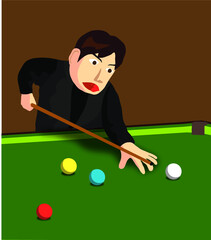 ビリヤード　ショット 緊張