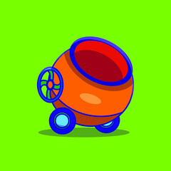 Vector cement mixer illustration for various types of use