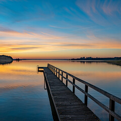 Holz Steg Brücke mit See 