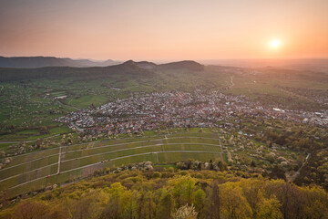 Lookout Hohenneuffen Castle - Blossom in Spring - Sunset