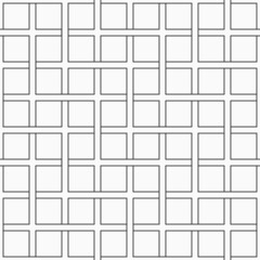 Seamless lattice vector pattern. Weaving texture. Geometric lattice, grid outline pattern. Black and white interlace pattern. Geometric background.