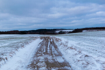 field road in the winter