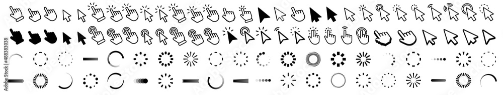 Poster vector cursors icons click set
