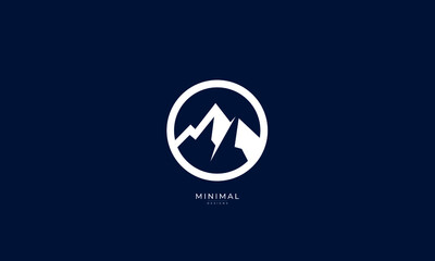 a line art icon logo of a mountain	
