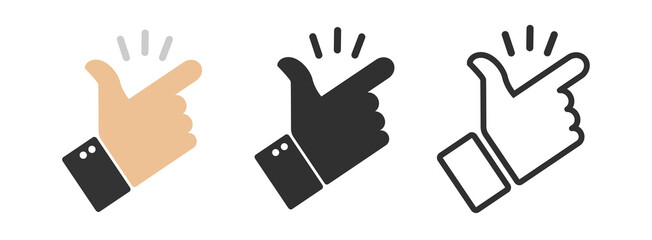 Snap finger icon illustration