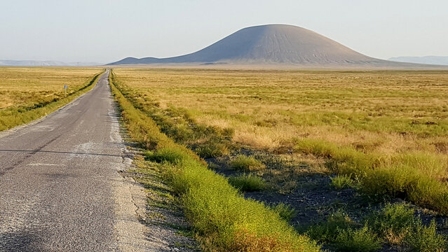 Lake Meke and volcanic crater site  located in Karapinar district of Konya Province near Konya