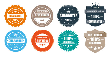 Fototapeta premium Guaranted badge vector icon set