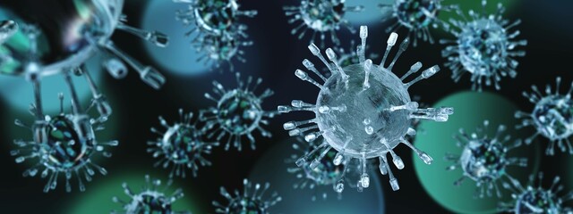 virus close-up, bacteria, 3d rendering