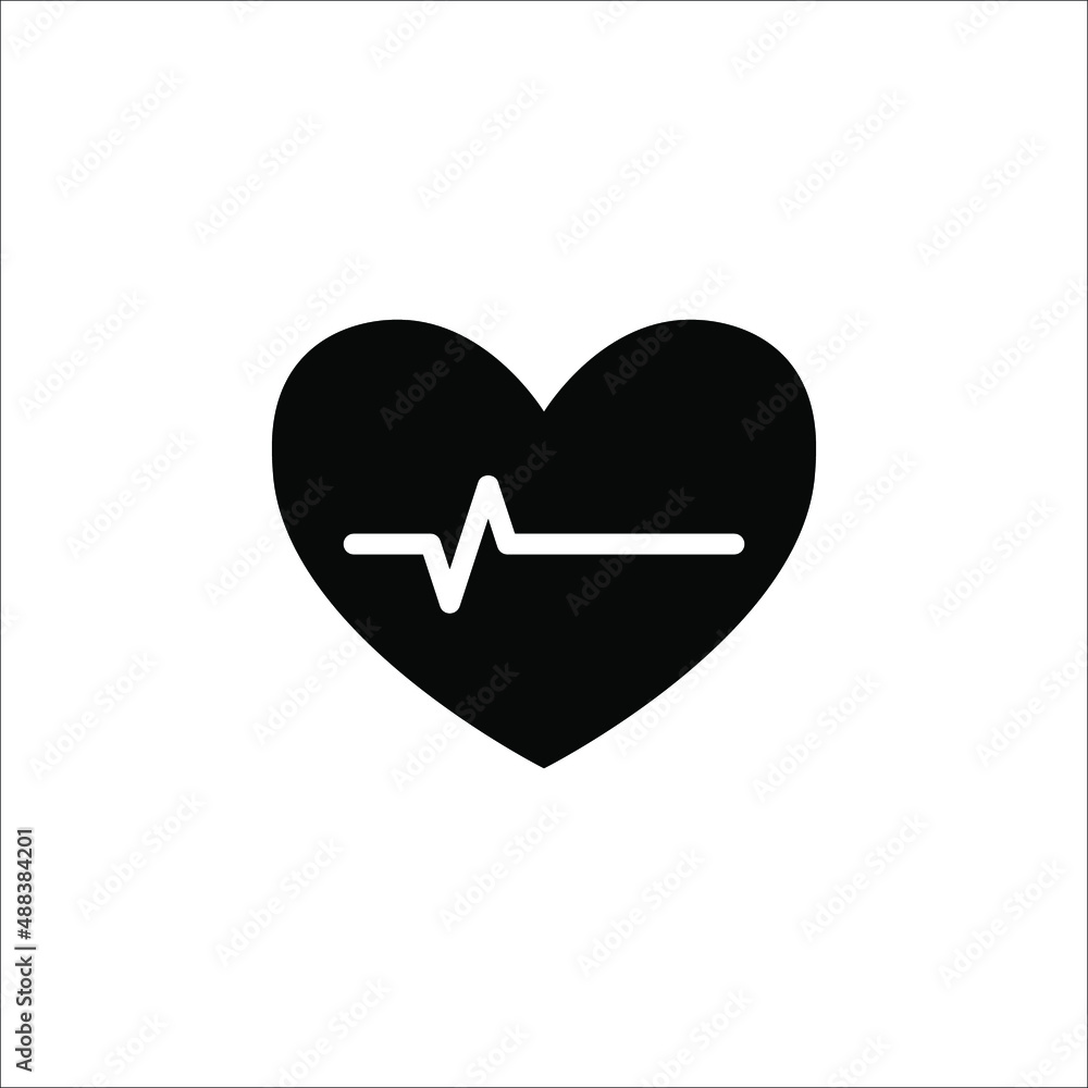 Wall mural heartbeat Icon Vector Illustration Logo Template on white background