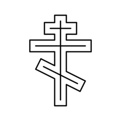 crucifixion christianity line icon vector illustration