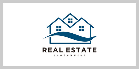 Real estate logo design with style and creative concept