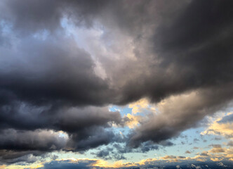 Fototapeta na wymiar Scary storm clouds in the sky