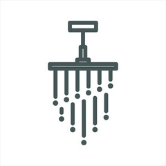 Chandelier Pendant Lamp Simple Line Icon Architecture Interior Lamp