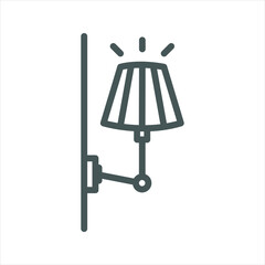 Wall Lamp Simple Line Icon Architecture Interior Lamp