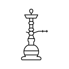 egyptian hookah line icon vector illustration