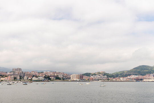 mouth of the Nervion in Getxo, near Bilbao in the Basque Country