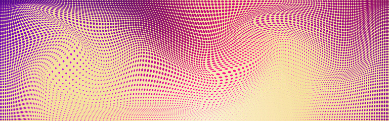 Abstract halftone wave dotted background. Vector modern optical pop art texture for your design