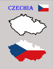 Fototapeta premium Czechia Map Flag