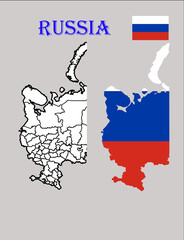 Russia Map Flag