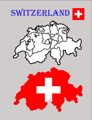 Switzerland Map Flag
