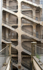 stairway of building in Lyon France