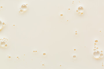 macro soy milk texture,Soy milk bubble foam background on top view close up