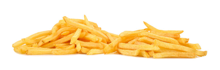 French fries isolated on white background.