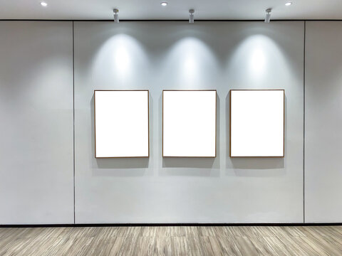 empty frames on a wall