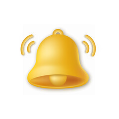 3d ringing bell icon. Reslistic vector