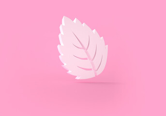 Leaf shape icon isolated on color background.