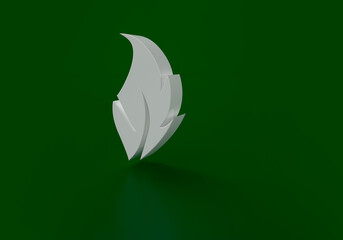 Leaf shape icon isolated on color background.