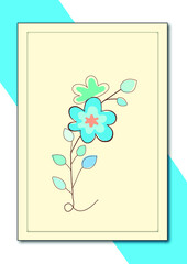 flower background. wallpaper design. flower illustration with A4 size. line art.