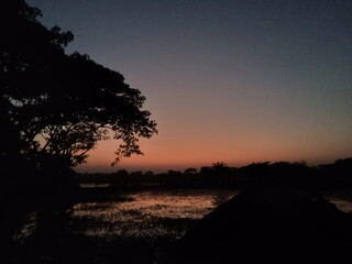 sunset over the river