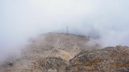 Turkish Tahtali mountain in the clouds