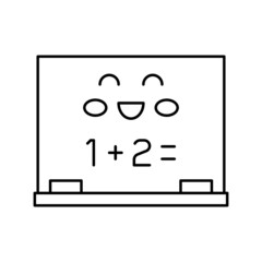 mathematics lesson kindergarten line icon vector illustration