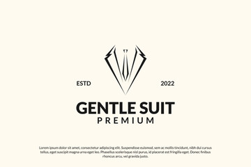 Tuxedo gentle suit logo design
