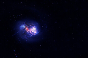 Blue space nebula with stars. Elements of this image furnished by NASA