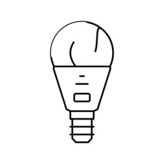 smart light bulb line icon vector illustration