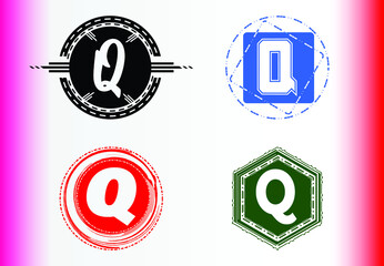 Q letter logo and icon design template bundle