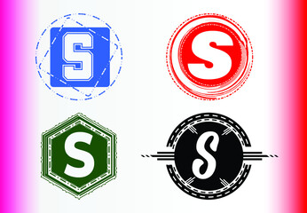 S letter logo and icon design template bundle