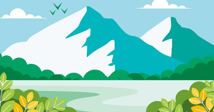 parallax animation of blue mountains with a fresh cool feel