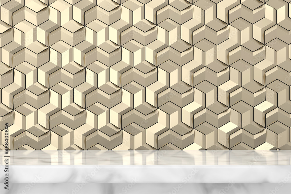 Sticker product display design with luxury concept. 3d rendering.