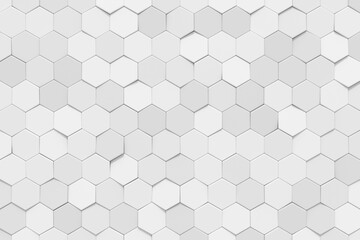 Modern tile wall design. Abstract background of hexgon. 3D rendering.