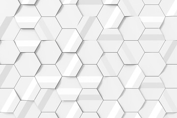 Modern tile wall design. Abstract background of hexgon. 3D rendering.