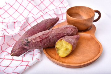 Baked sweet potato, Japanese roasted yam, Healthy and delicious high in vitamin carbohydrate food.