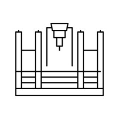 butt welding machine line icon vector illustration