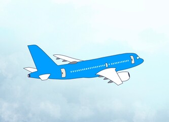 Fototapeta na wymiar airplane in the sky with clouds