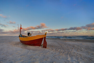 The Baltic Sea, the Polish area of Debki, a fishing boat